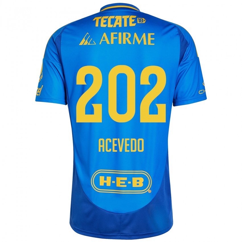 Kinder José Acevedo #202 Blau Gelb Auswärtstrikot Trikot 2024/25 T-Shirt Schweiz