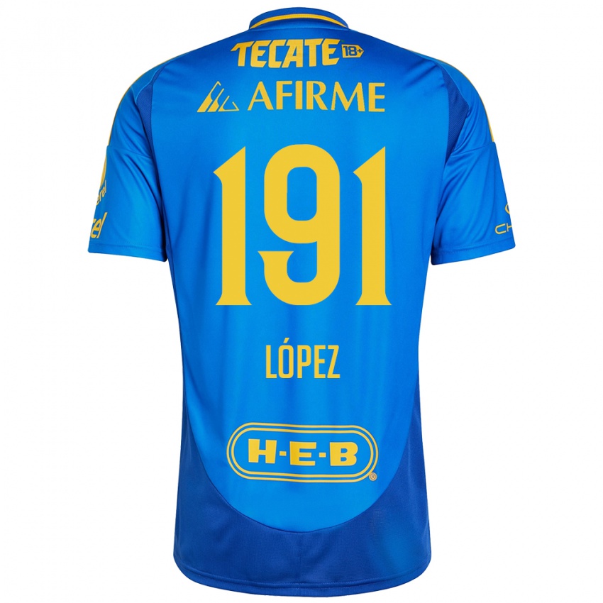 Kinder Adrián López #191 Blau Gelb Auswärtstrikot Trikot 2024/25 T-Shirt Schweiz