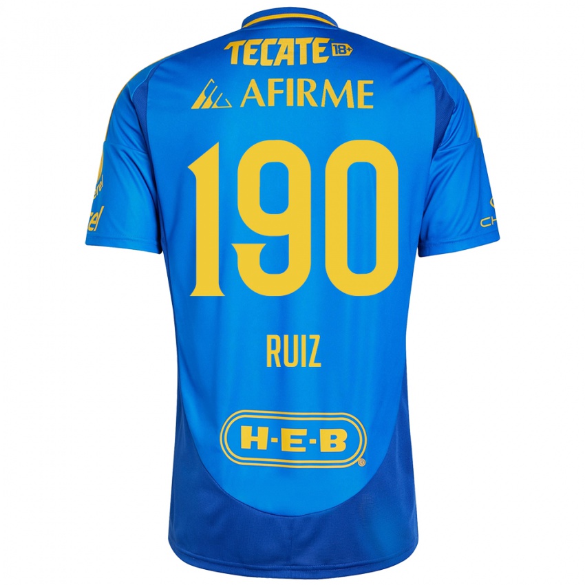 Kinder Óscar Ruiz #190 Blau Gelb Auswärtstrikot Trikot 2024/25 T-Shirt Schweiz