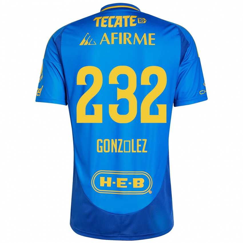 Kinder César González #232 Blau Gelb Auswärtstrikot Trikot 2024/25 T-Shirt Schweiz