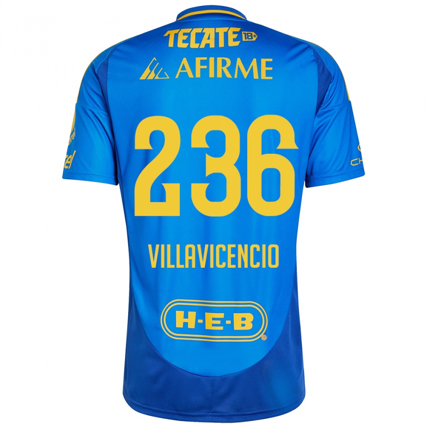 Kinder Edgar Villavicencio #236 Blau Gelb Auswärtstrikot Trikot 2024/25 T-Shirt Schweiz