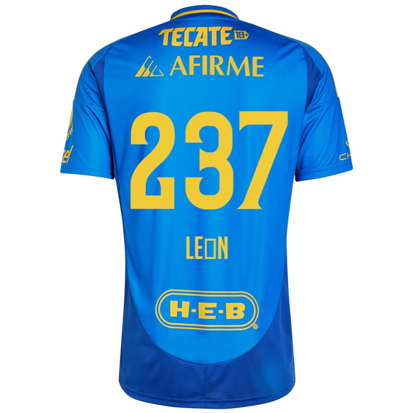 Kinder Gabriel León #237 Blau Gelb Auswärtstrikot Trikot 2024/25 T-Shirt Schweiz