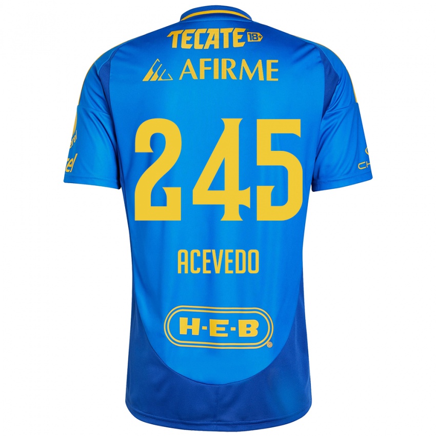 Kinder Kevin Acevedo #245 Blau Gelb Auswärtstrikot Trikot 2024/25 T-Shirt Schweiz