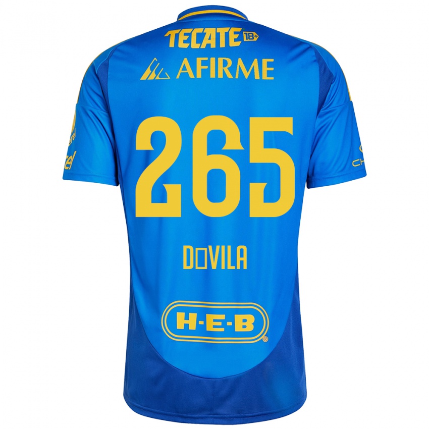 Kinder Emiliano Dávila #265 Blau Gelb Auswärtstrikot Trikot 2024/25 T-Shirt Schweiz