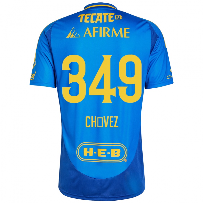 Kinder Jorge Chávez #349 Blau Gelb Auswärtstrikot Trikot 2024/25 T-Shirt Schweiz