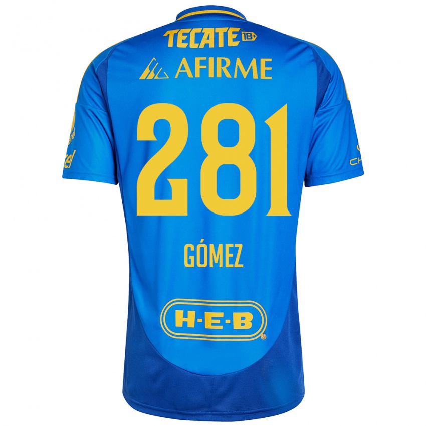 Kinder Luis Gómez #281 Blau Gelb Auswärtstrikot Trikot 2024/25 T-Shirt Schweiz