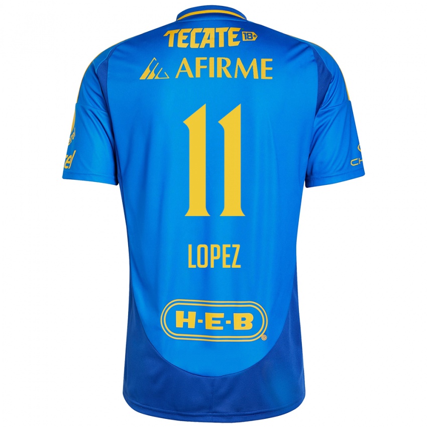 Kinder Nicolas Lopez #11 Blau Gelb Auswärtstrikot Trikot 2024/25 T-Shirt Schweiz