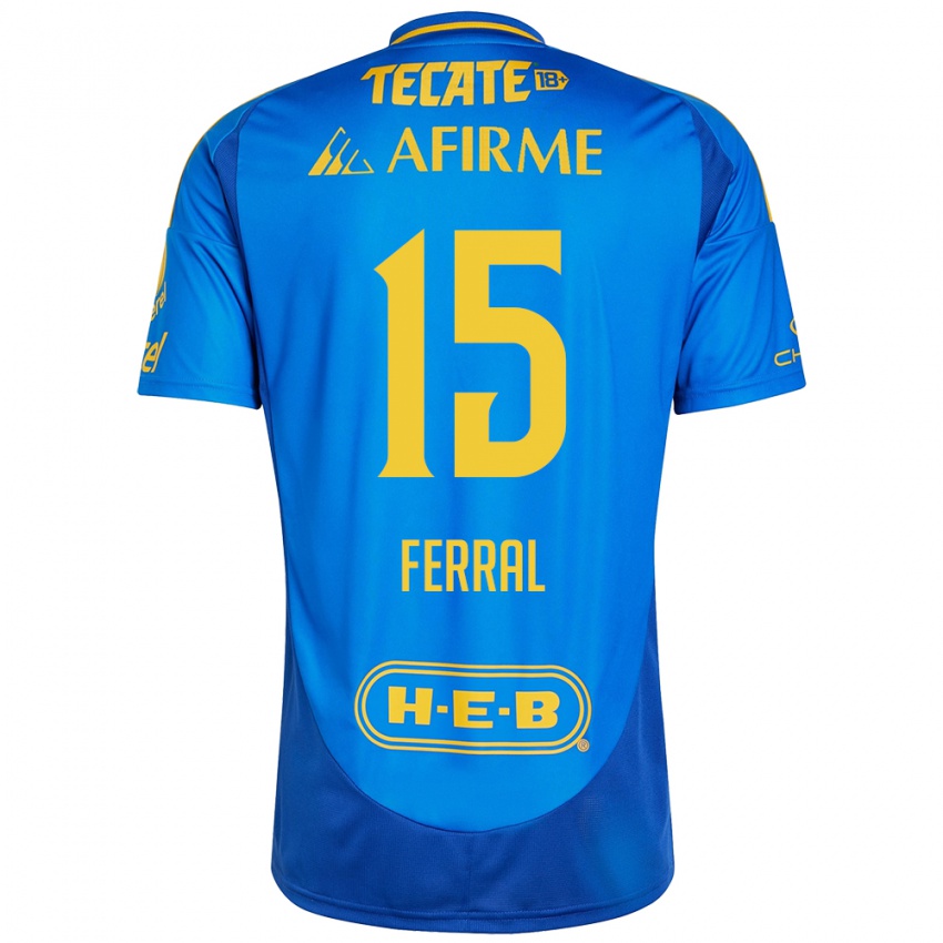 Enfant Maillot Cristina Ferral #15 Bleu Jaune Tenues Extérieur 2024/25 T-Shirt Suisse