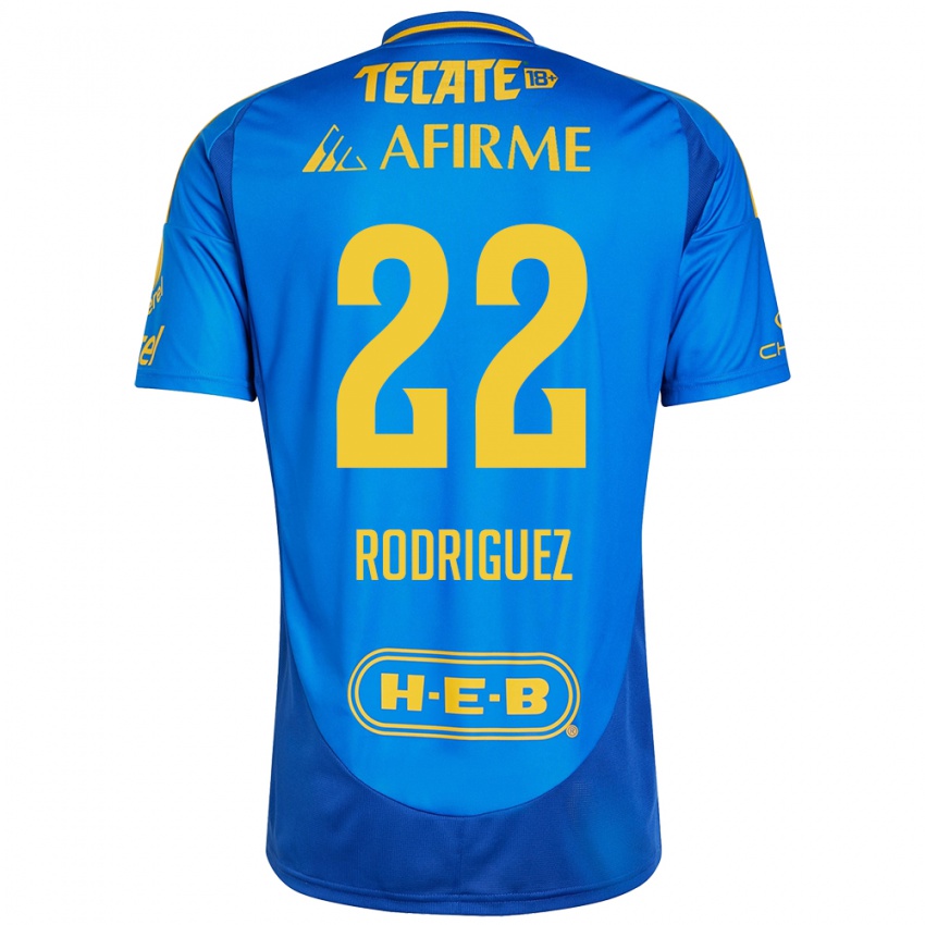 Kinder Anika Rodriguez #22 Blau Gelb Auswärtstrikot Trikot 2024/25 T-Shirt Schweiz