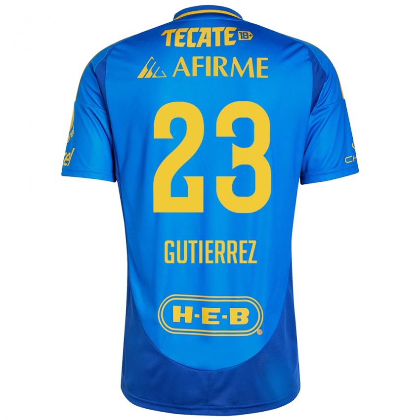 Kinder Jana Gutierrez #23 Blau Gelb Auswärtstrikot Trikot 2024/25 T-Shirt Schweiz