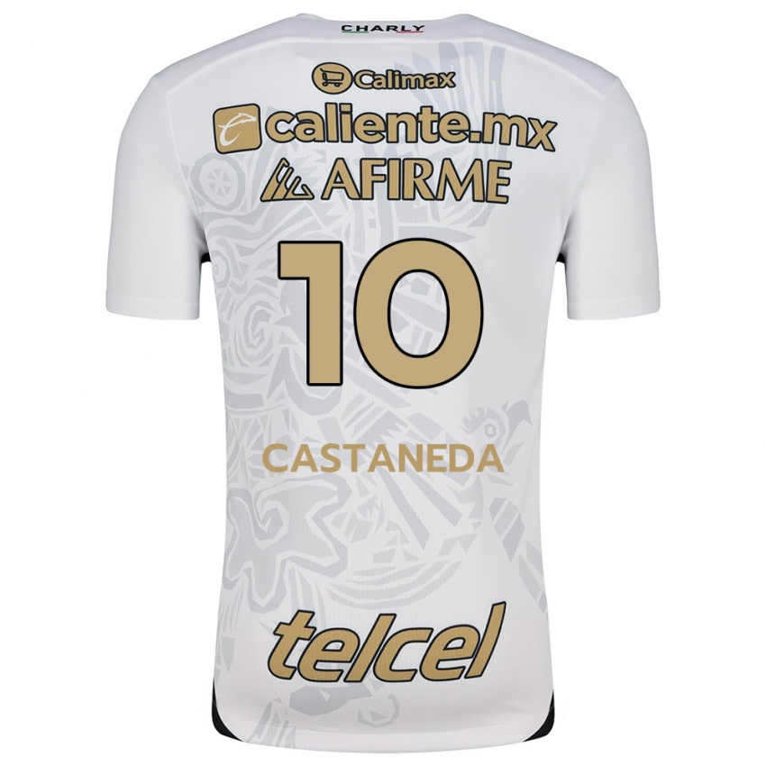 Enfant Maillot Kevin Castañeda #10 Blanc Noir Tenues Extérieur 2024/25 T-Shirt Suisse