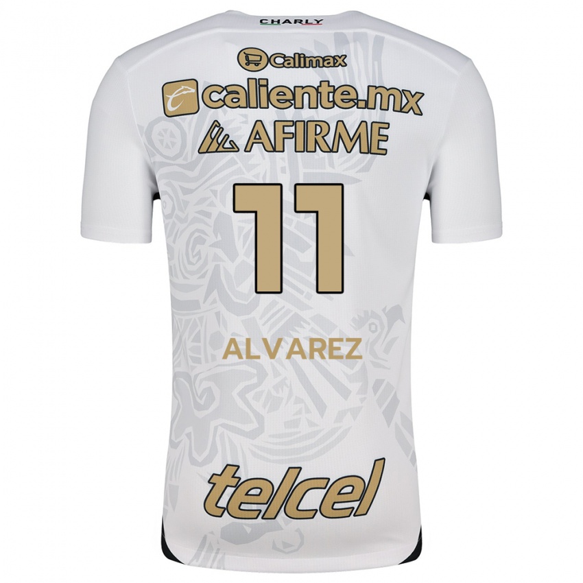 Enfant Maillot Efraín Álvarez #11 Blanc Noir Tenues Extérieur 2024/25 T-Shirt Suisse