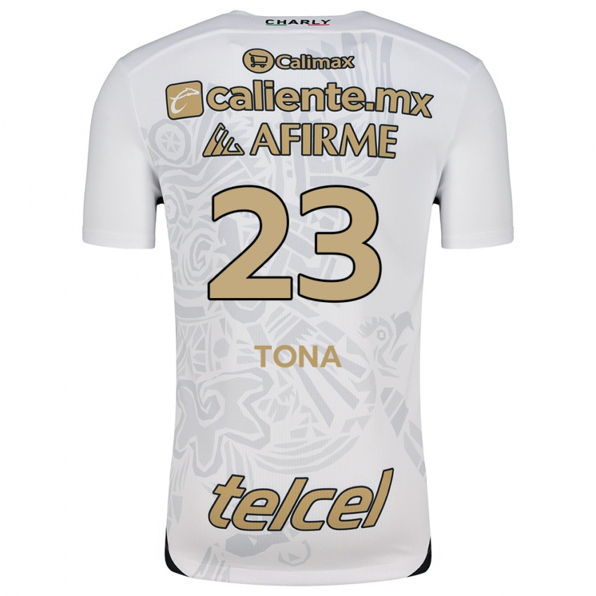 Kinder Iván Tona #23 Weiß Schwarz Auswärtstrikot Trikot 2024/25 T-Shirt Schweiz