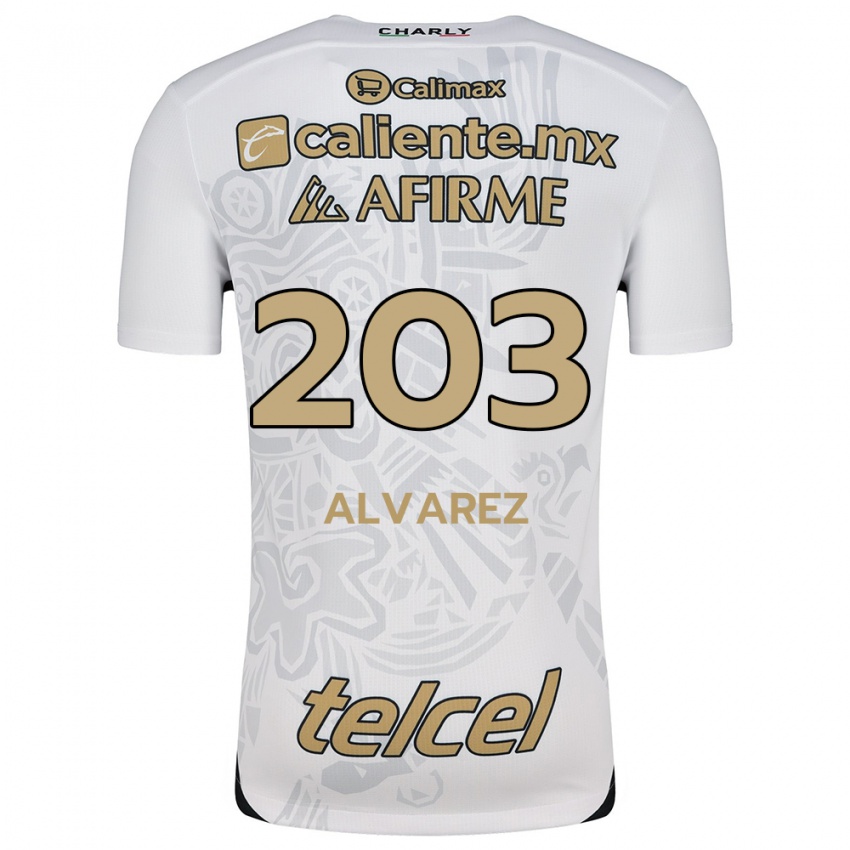 Enfant Maillot Jaime Álvarez #203 Blanc Noir Tenues Extérieur 2024/25 T-Shirt Suisse