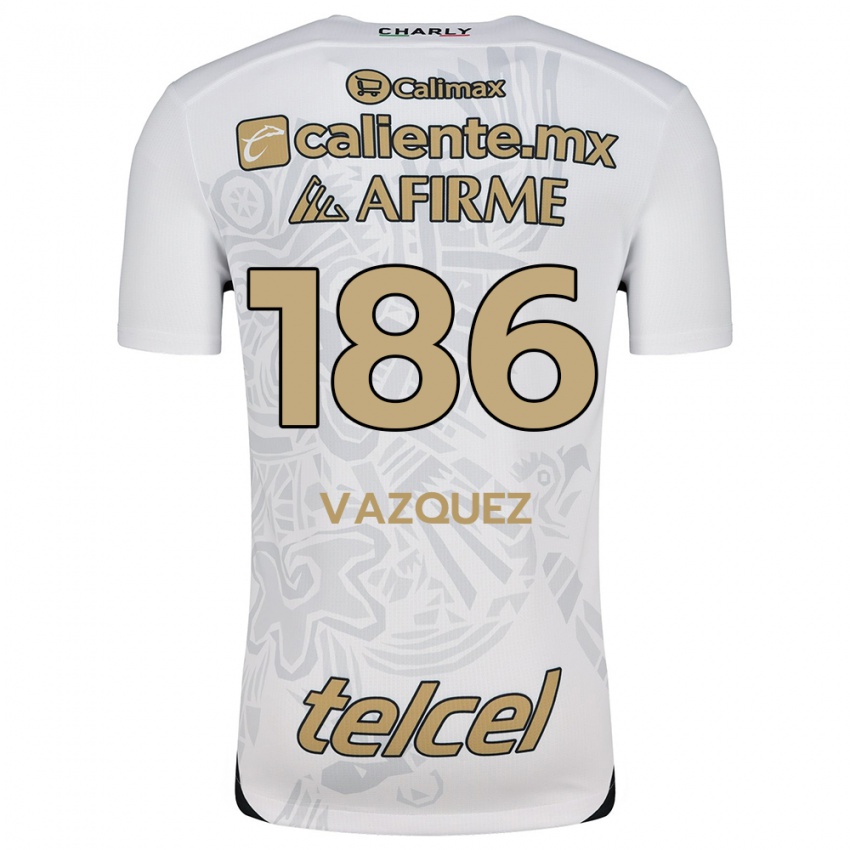 Enfant Maillot Octavio Vázquez #186 Blanc Noir Tenues Extérieur 2024/25 T-Shirt Suisse