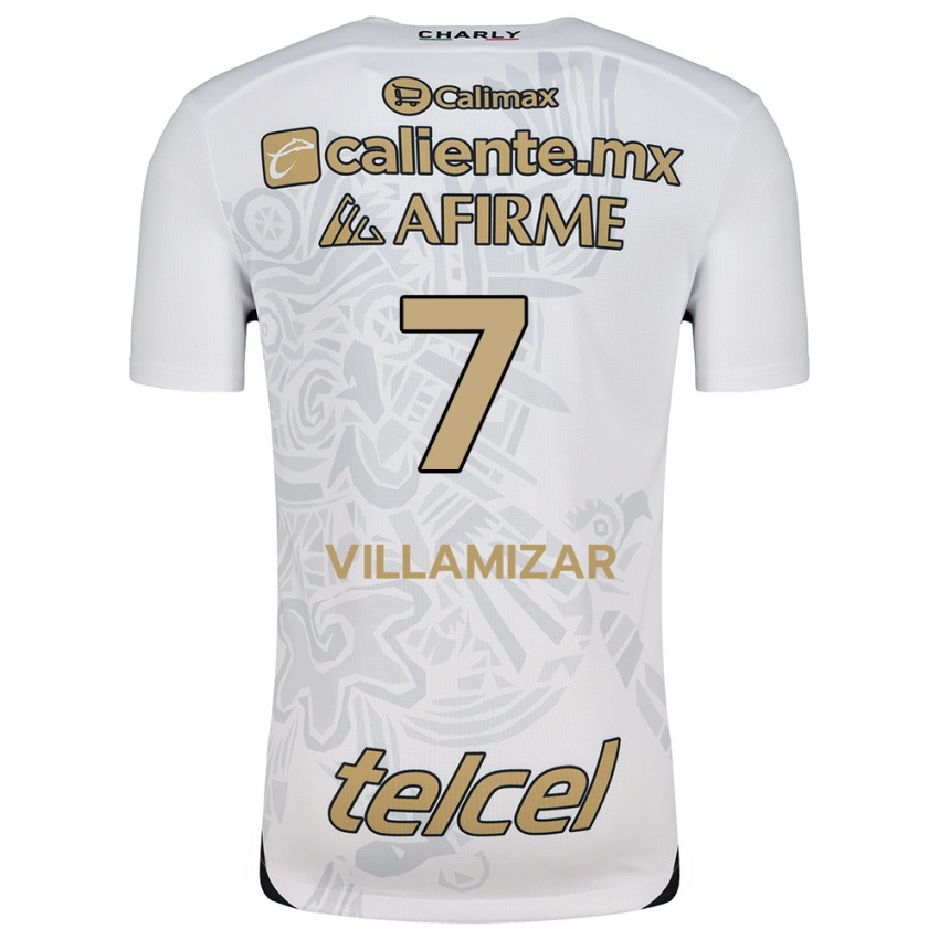 Enfant Maillot Paola Villamizar #7 Blanc Noir Tenues Extérieur 2024/25 T-Shirt Suisse