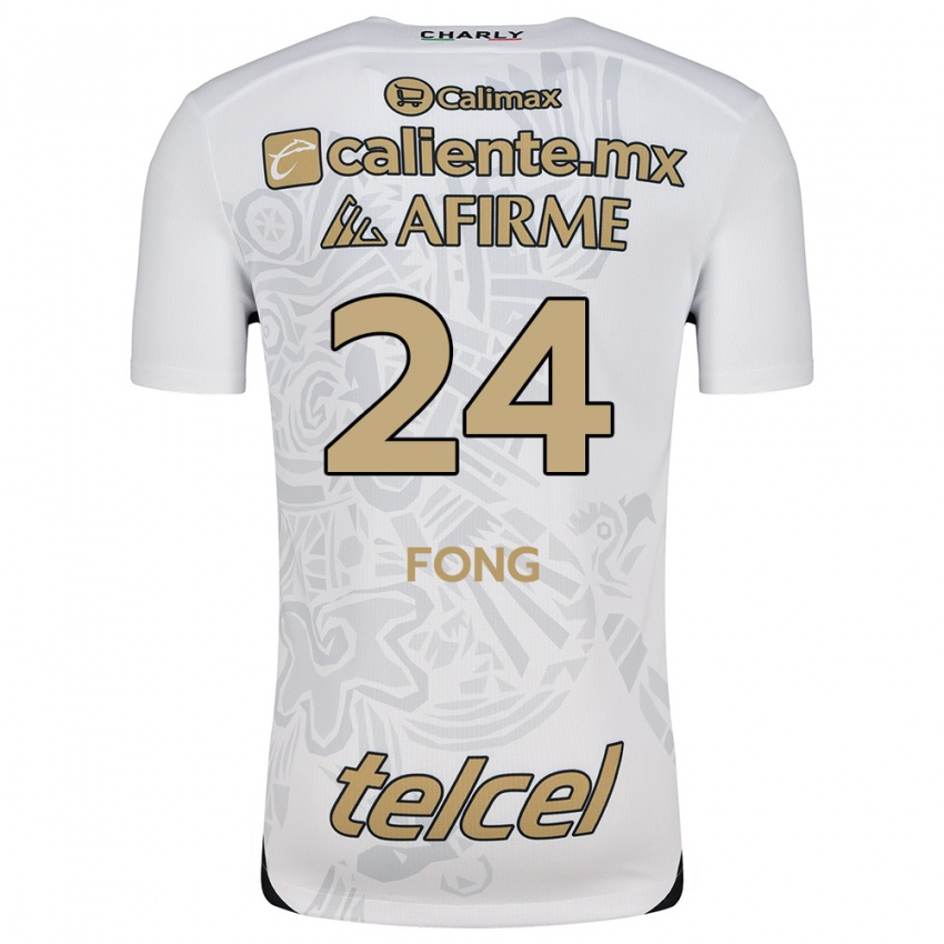 Kinder Michel Fong #24 Weiß Schwarz Auswärtstrikot Trikot 2024/25 T-Shirt Schweiz