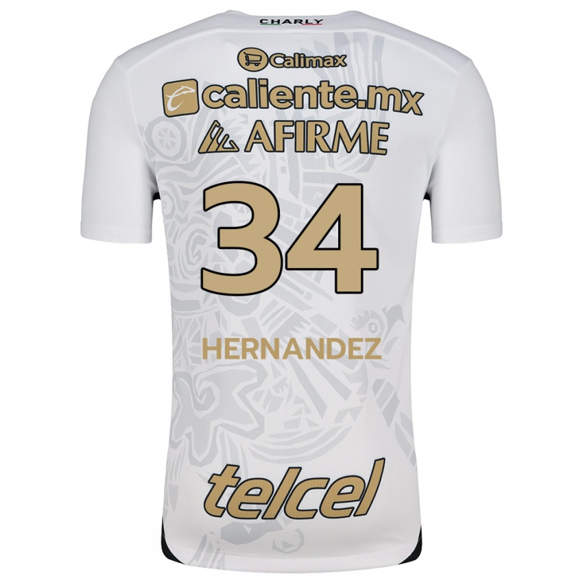 Enfant Maillot Kimberly Hernández #34 Blanc Noir Tenues Extérieur 2024/25 T-Shirt Suisse