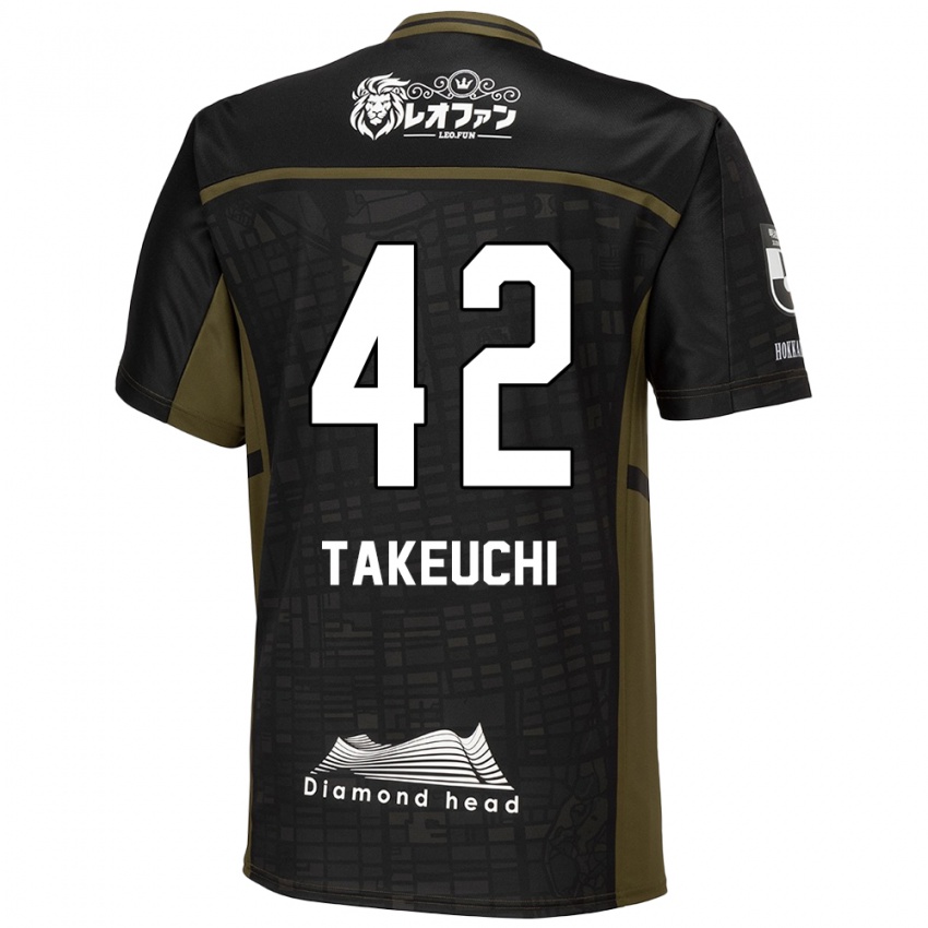 Kinder Ryuma Takeuchi #42 Schwarz Grün Auswärtstrikot Trikot 2024/25 T-Shirt Schweiz