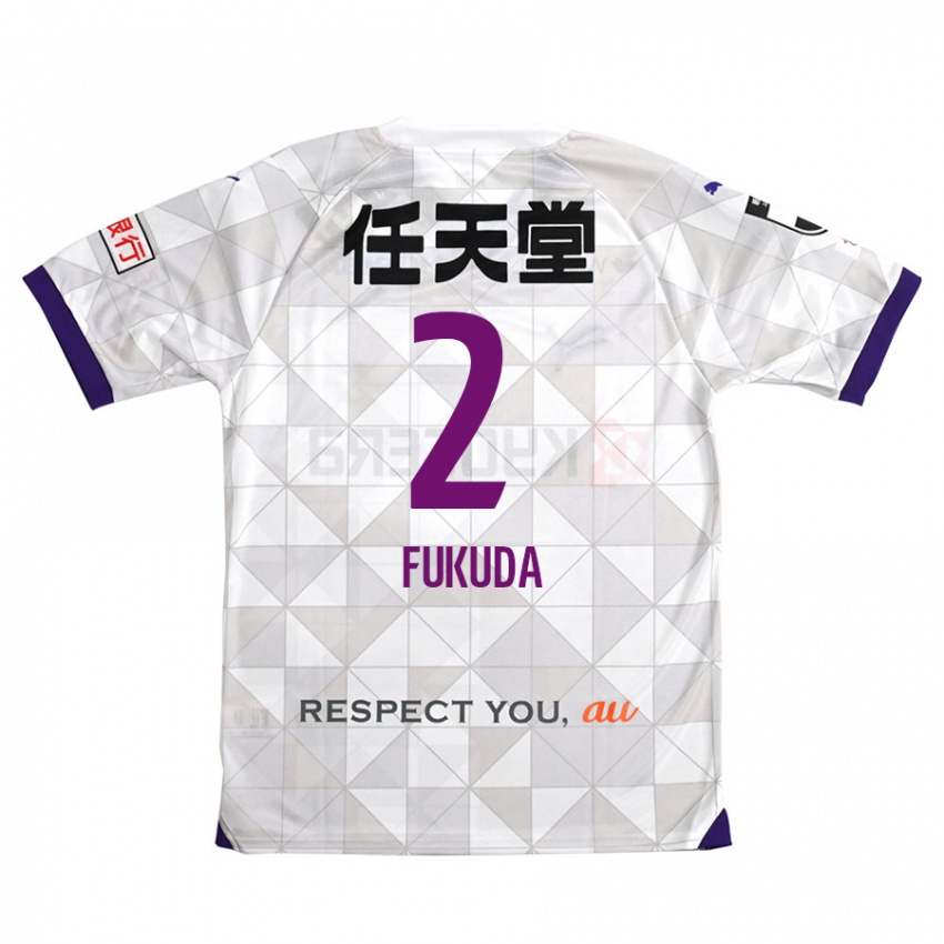 Kinder Shinnosuke Fukuda #2 Weiß Lila Auswärtstrikot Trikot 2024/25 T-Shirt Schweiz