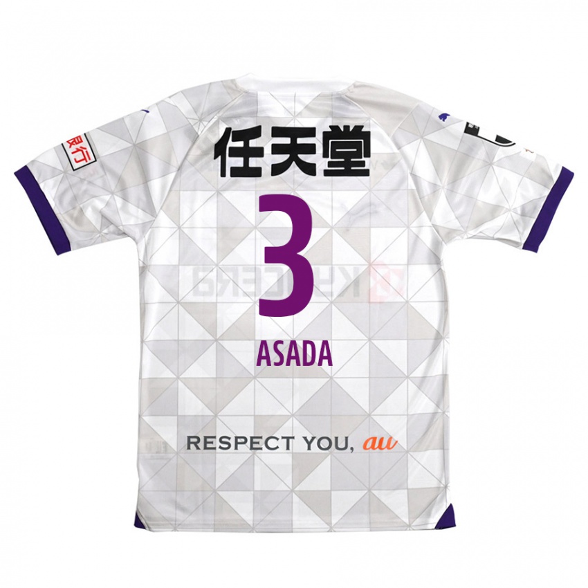 Kinder Shogo Asada #3 Weiß Lila Auswärtstrikot Trikot 2024/25 T-Shirt Schweiz