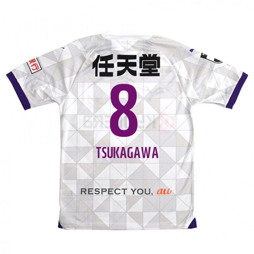 Kinder Koki Tsukagawa #8 Weiß Lila Auswärtstrikot Trikot 2024/25 T-Shirt Schweiz