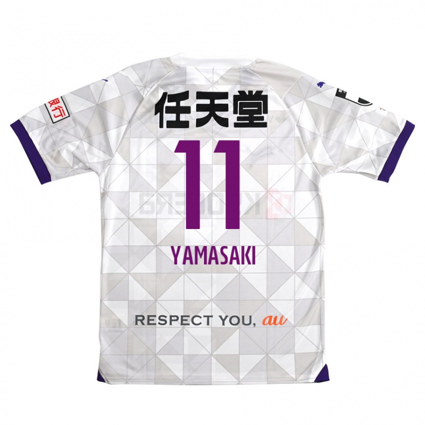 Kinder Ryogo Yamasaki #11 Weiß Lila Auswärtstrikot Trikot 2024/25 T-Shirt Schweiz