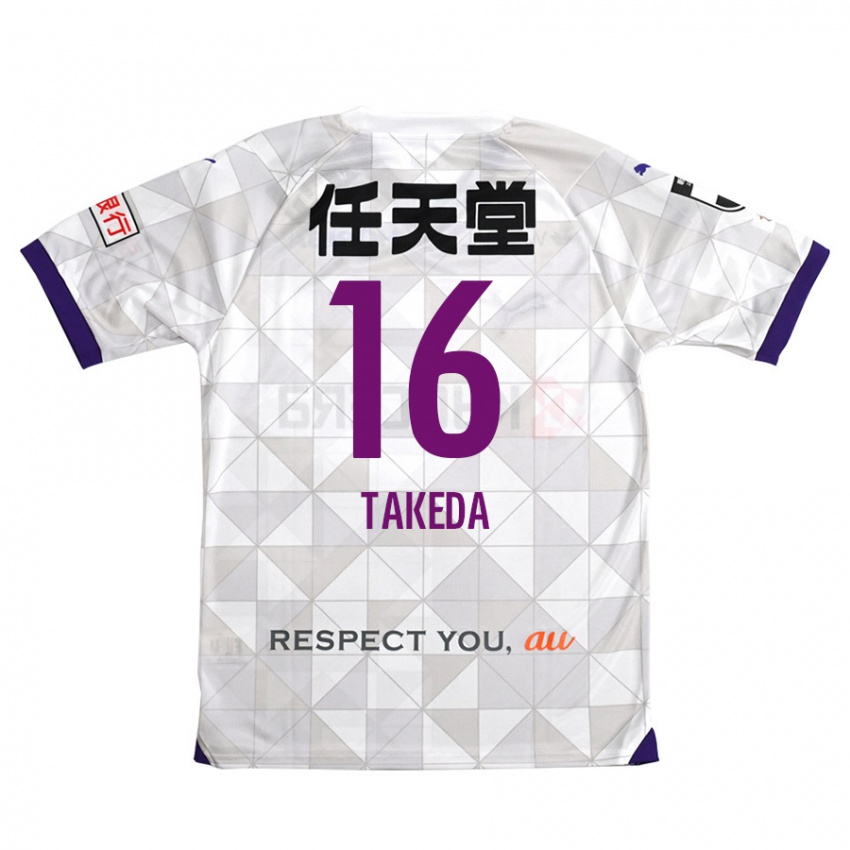 Kinder Shohei Takeda #16 Weiß Lila Auswärtstrikot Trikot 2024/25 T-Shirt Schweiz