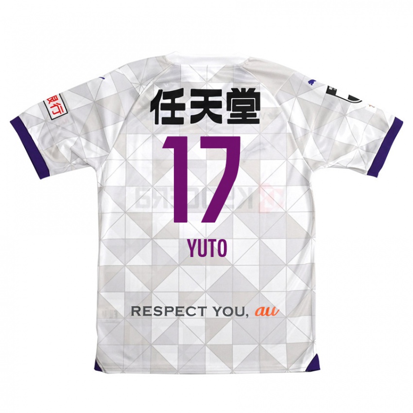 Kinder Yuto Anzai #17 Weiß Lila Auswärtstrikot Trikot 2024/25 T-Shirt Schweiz