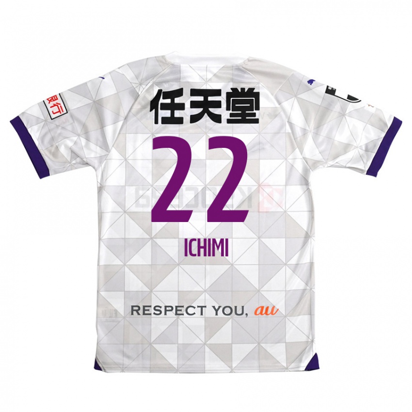 Kinder Kazunari Ichimi #22 Weiß Lila Auswärtstrikot Trikot 2024/25 T-Shirt Schweiz