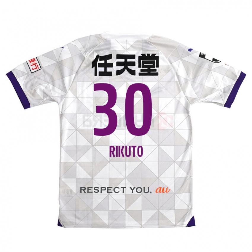 Kinder Rikuto Iida #30 Weiß Lila Auswärtstrikot Trikot 2024/25 T-Shirt Schweiz