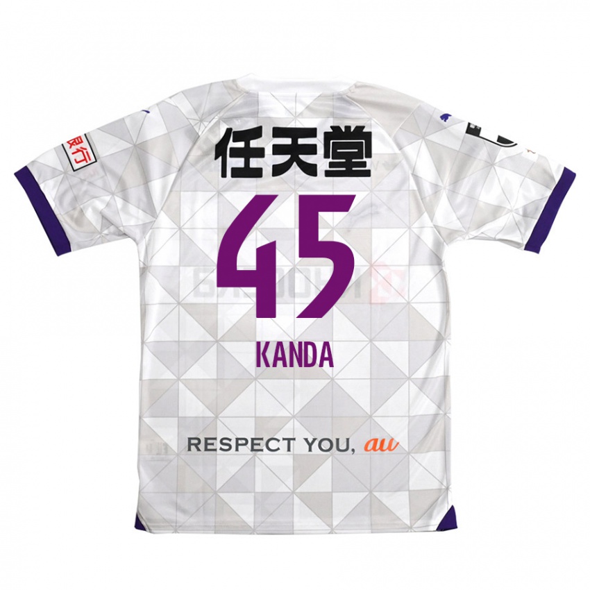 Kinder Kotaro Kanda #45 Weiß Lila Auswärtstrikot Trikot 2024/25 T-Shirt Schweiz