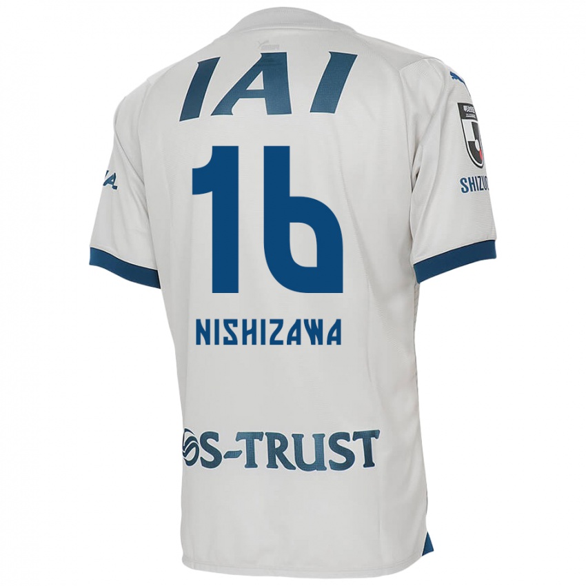 Kinder Kenta Nishizawa #16 Weiß Blau Auswärtstrikot Trikot 2024/25 T-Shirt Schweiz