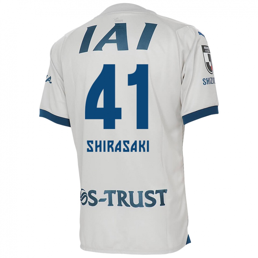 Kinder Ryohei Shirasaki #41 Weiß Blau Auswärtstrikot Trikot 2024/25 T-Shirt Schweiz