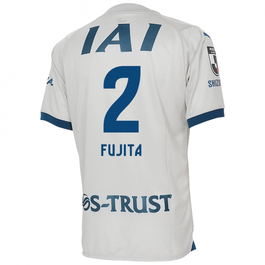 Kinder Shunsuke Fujita #2 Weiß Blau Auswärtstrikot Trikot 2024/25 T-Shirt Schweiz