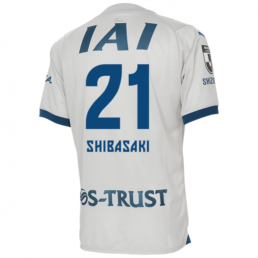 Kinder Kaito Shibasaki #21 Weiß Blau Auswärtstrikot Trikot 2024/25 T-Shirt Schweiz