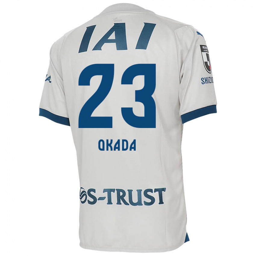 Kinder Shu Okada #23 Weiß Blau Auswärtstrikot Trikot 2024/25 T-Shirt Schweiz