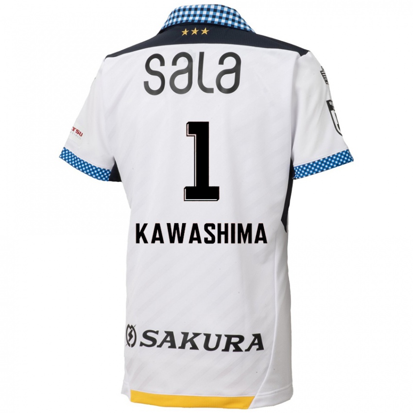 Kinder Eiji Kawashima #1 Weiß Schwarz Auswärtstrikot Trikot 2024/25 T-Shirt Schweiz