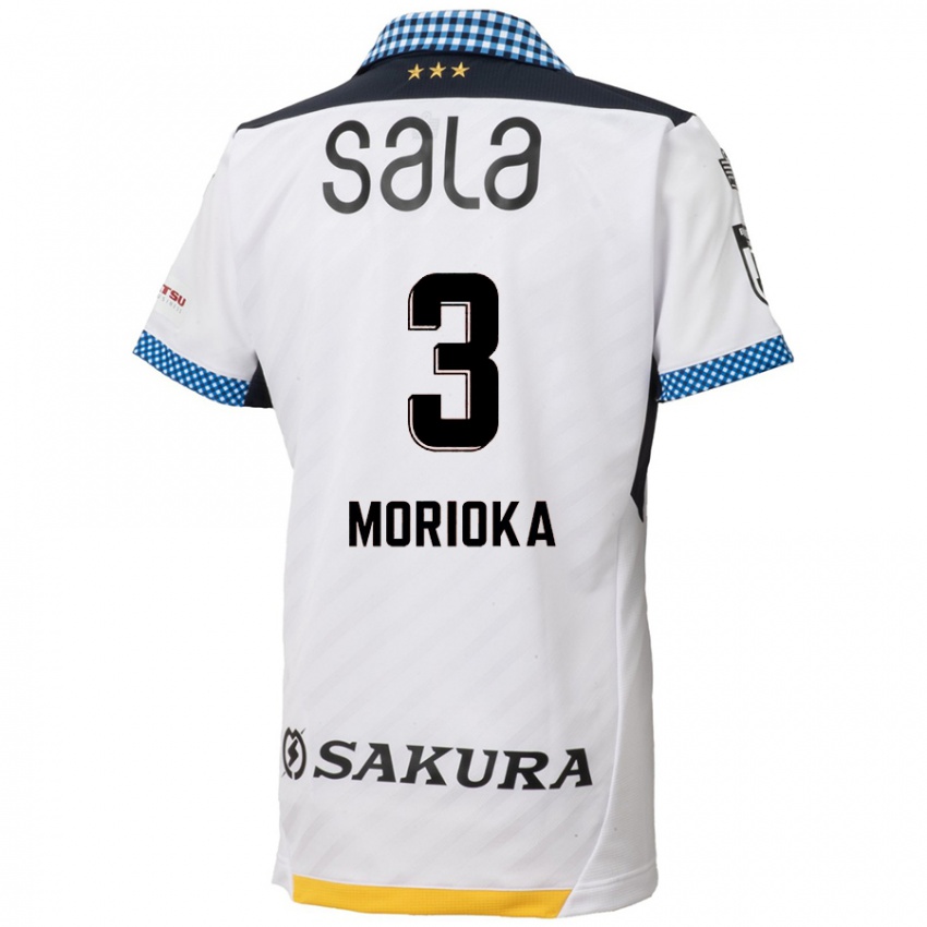 Kinder Riku Morioka #3 Weiß Schwarz Auswärtstrikot Trikot 2024/25 T-Shirt Schweiz