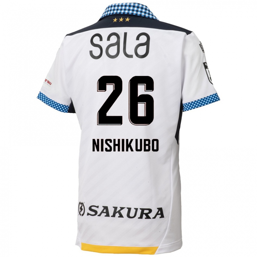 Kinder Shunsuke Nishikubo #26 Weiß Schwarz Auswärtstrikot Trikot 2024/25 T-Shirt Schweiz