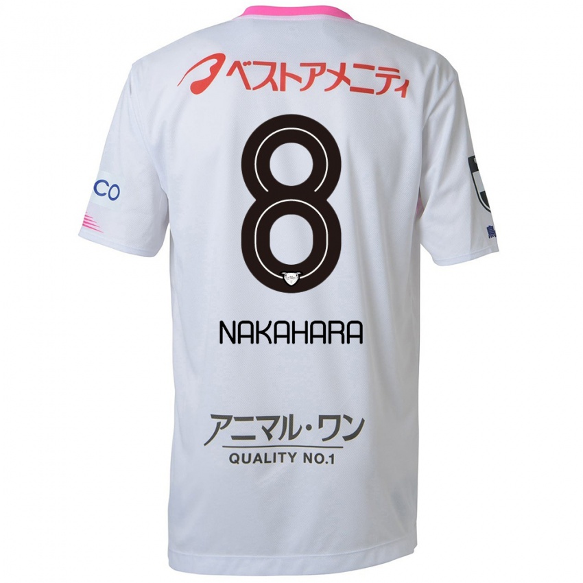 Kinder Hikaru Nakahara #8 Weiß Blau Rosa Auswärtstrikot Trikot 2024/25 T-Shirt Schweiz