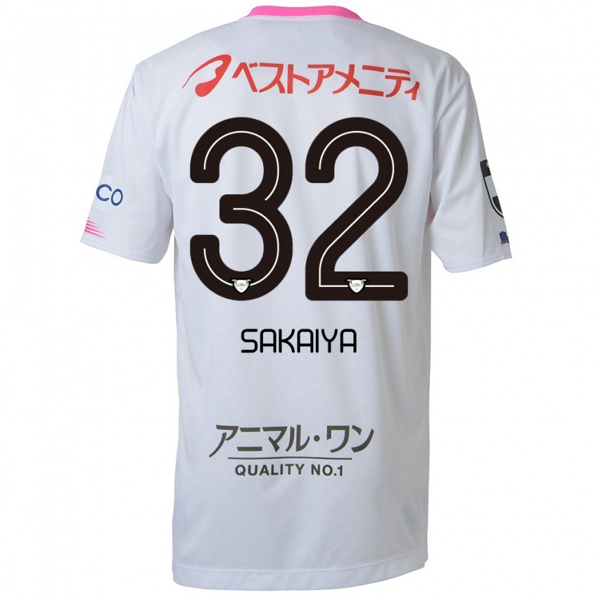 Kinder Keisuke Sakaiya #32 Weiß Blau Rosa Auswärtstrikot Trikot 2024/25 T-Shirt Schweiz