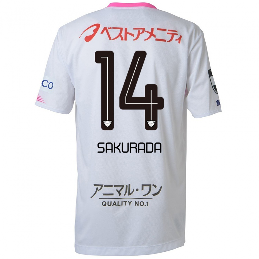 Kinder Ryu Sakurada #14 Weiß Blau Rosa Auswärtstrikot Trikot 2024/25 T-Shirt Schweiz