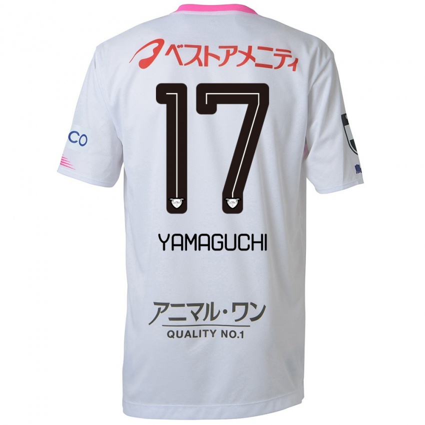 Kinder Hikaru Yamaguchi #17 Weiß Blau Rosa Auswärtstrikot Trikot 2024/25 T-Shirt Schweiz