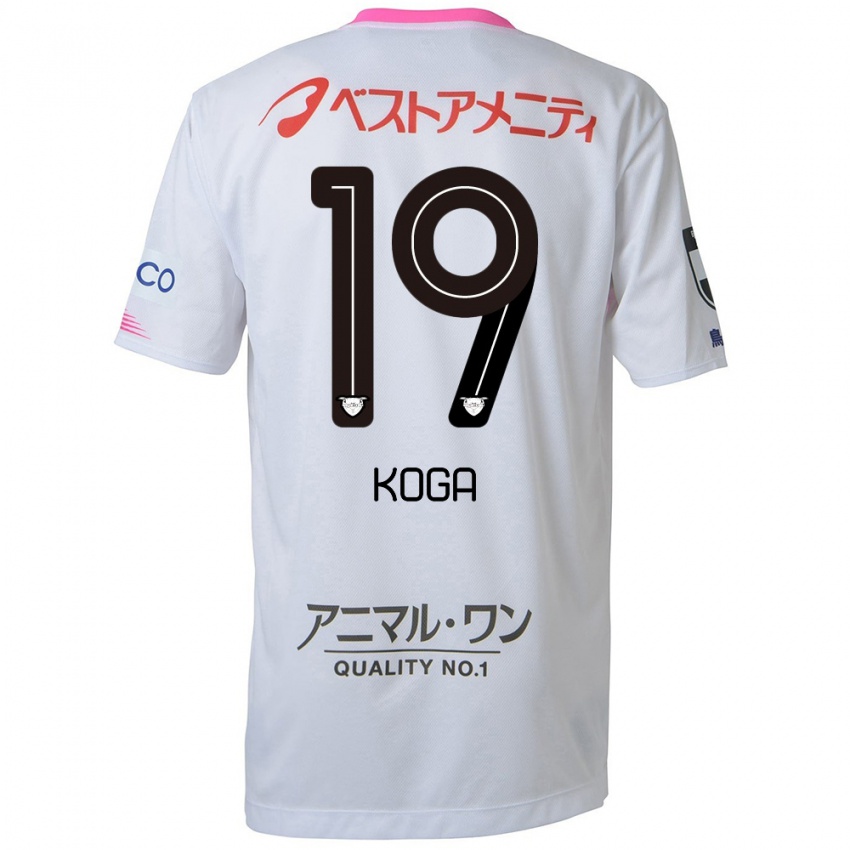 Kinder Ryoma Koga #19 Weiß Blau Rosa Auswärtstrikot Trikot 2024/25 T-Shirt Schweiz