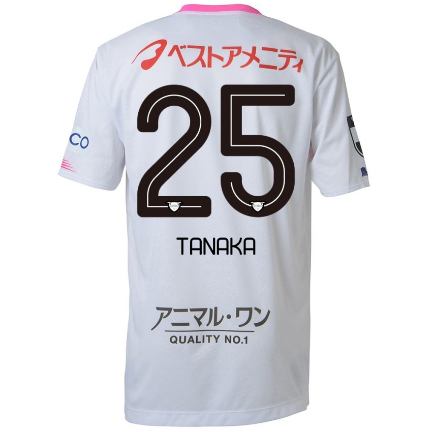 Kinder Yuto Tanaka #25 Weiß Blau Rosa Auswärtstrikot Trikot 2024/25 T-Shirt Schweiz