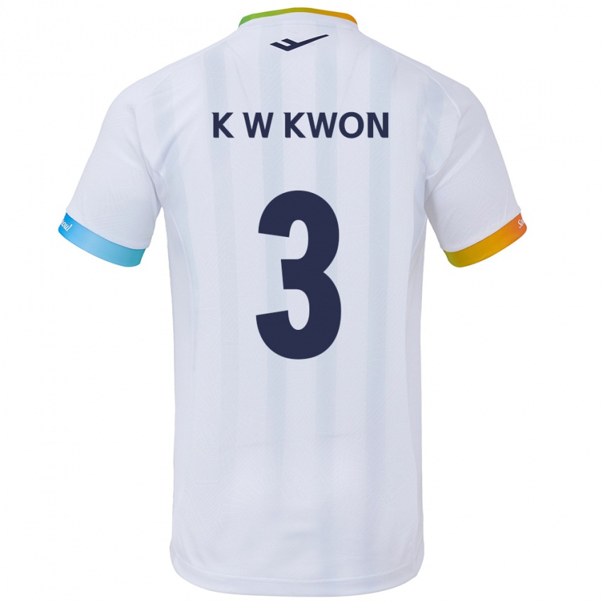 Kinder Wan-Kyu Kwon #3 Weiß Blau Auswärtstrikot Trikot 2024/25 T-Shirt Schweiz