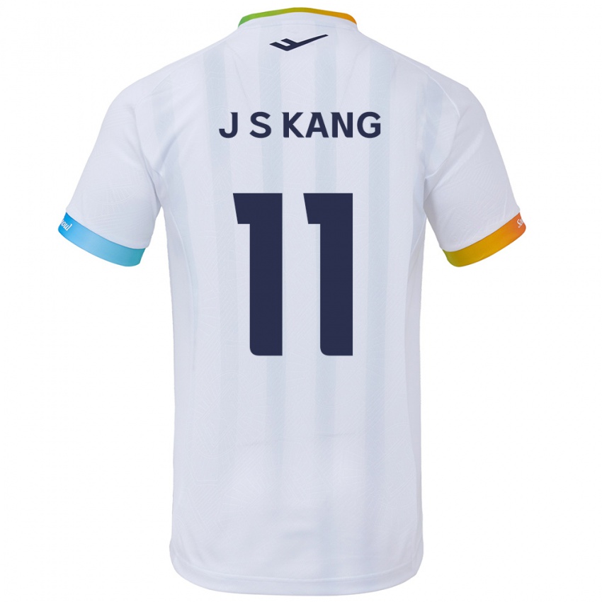 Kinder Seong-Jin Kang #11 Weiß Blau Auswärtstrikot Trikot 2024/25 T-Shirt Schweiz