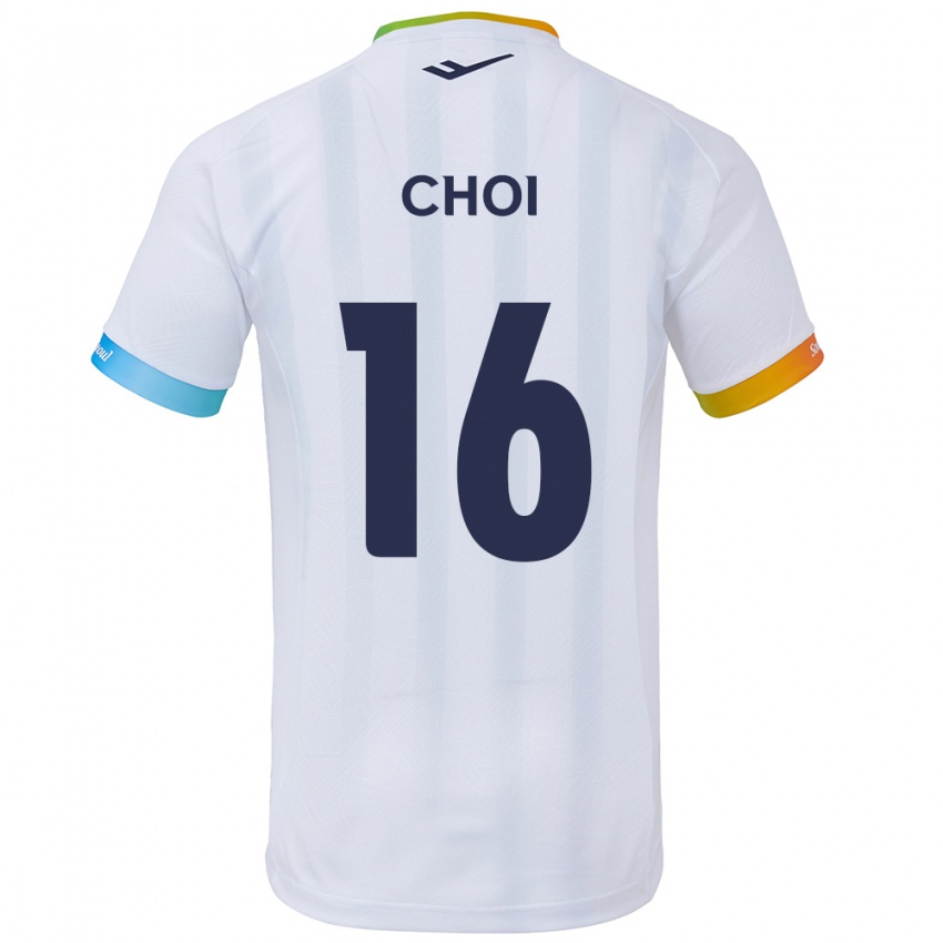 Kinder Jun Choi #16 Weiß Blau Auswärtstrikot Trikot 2024/25 T-Shirt Schweiz