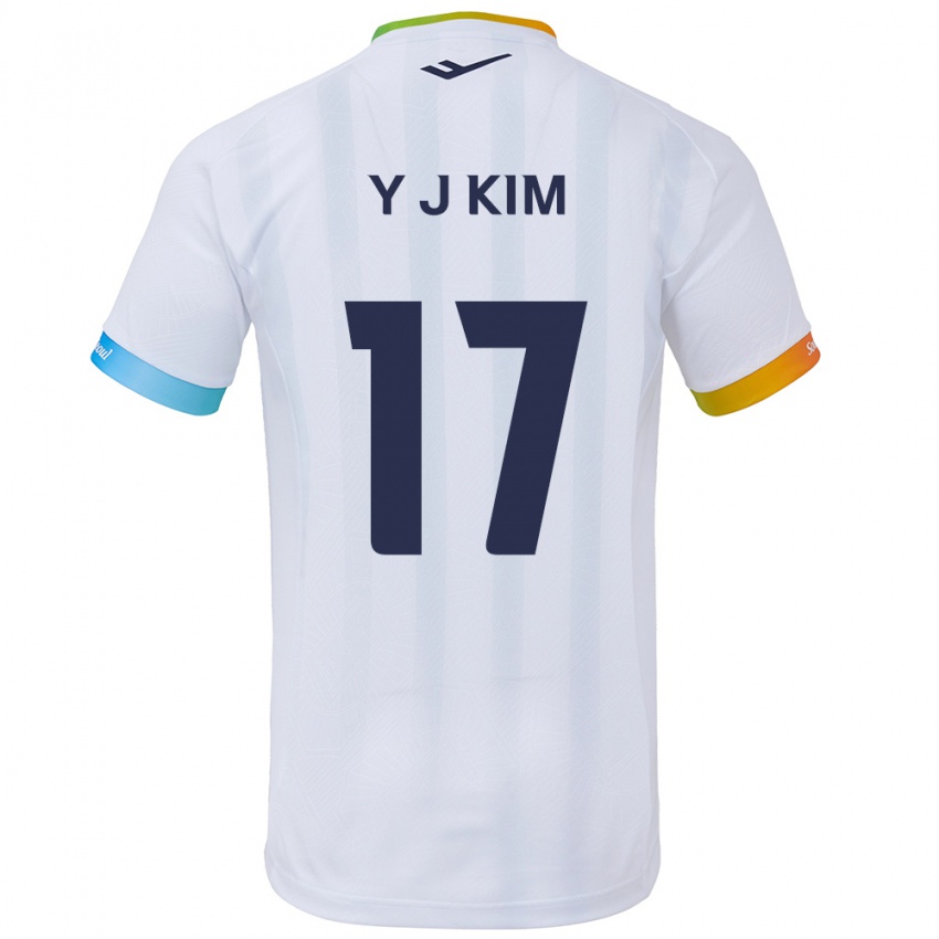 Kinder Jin-Ya Kim #17 Weiß Blau Auswärtstrikot Trikot 2024/25 T-Shirt Schweiz